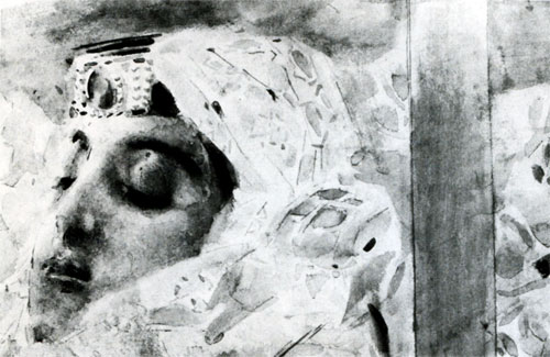 М. А. Врубель Тамара в гробу. Иллюстрация к поэме М. Ю. Лермонтова «Демон». 1890—1891