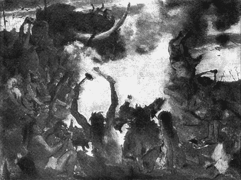 Пир каменного века. Эскиз. 1884