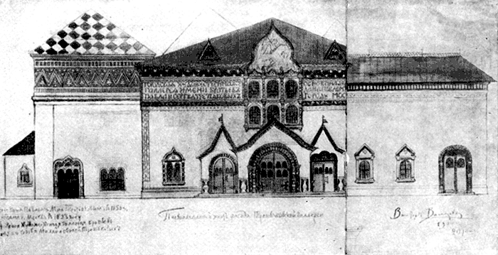 Эскиз фасда здания Третьяковской галереи. 1900