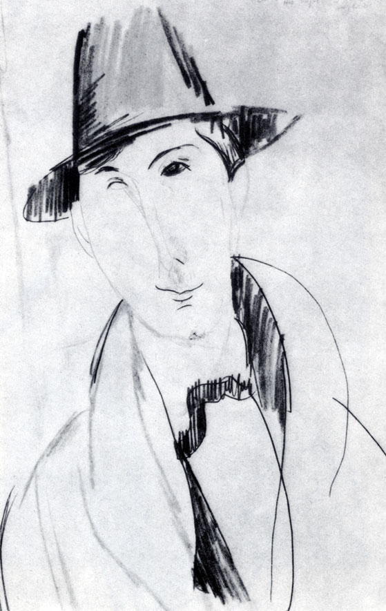 Этюд к портрету Марио Варвольи. Декабрь 1919-январь 1920 гг.